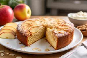 découvrez notre recette gourmande et légère de gâteau aux pommes, mascarpone et poudre d'amande, une alliance parfaite de saveurs à tester sans plus attendre.