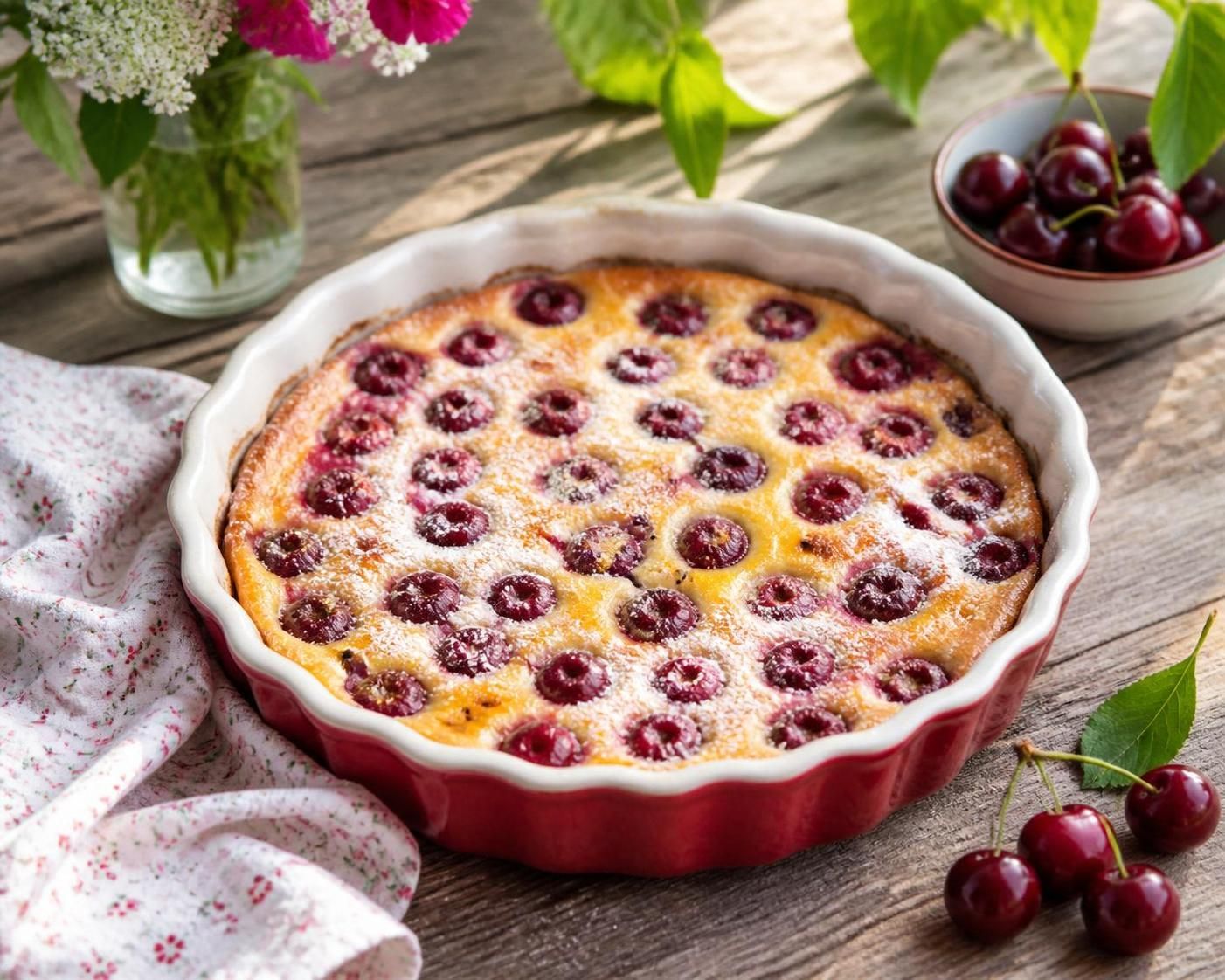 découvrez notre recette facile de clafouti aux griottes, le dessert d'été parfait pour une pause gourmande et rafraîchissante.