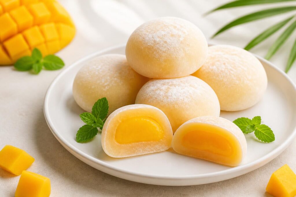 découvrez la recette facile des mochis mangue, un dessert exotique et fondant qui ravira vos papilles. parfait pour une douceur originale et gourmande.