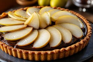 découvrez la tarte choco poires fraîches, une alliance gourmande alliant chocolat fondant et poires juteuses, idéale pour séduire les palais exigeants et ravir vos papilles.