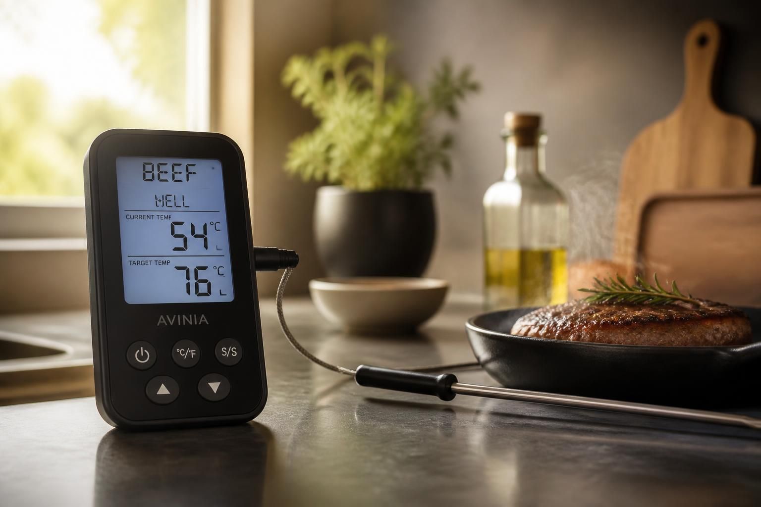 découvrez le thermomètre à sonde professionnel, l'outil indispensable pour maîtriser la cuisson de vos plats avec précision et garantir des résultats parfaits à chaque fois.
