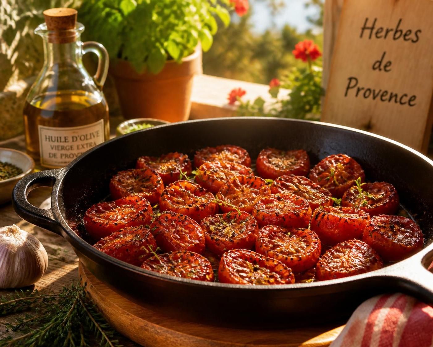 découvrez la recette facile des tomates provençales à la poêle pour des saveurs délicieuses et intensifiées en seulement quelques minutes. parfait pour accompagner vos plats estivaux.