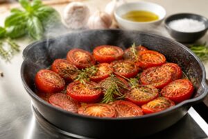 découvrez comment préparer des tomates provençales à la poêle pour des saveurs riches et intensifiées en seulement quelques minutes, grâce à une astuce simple et efficace.
