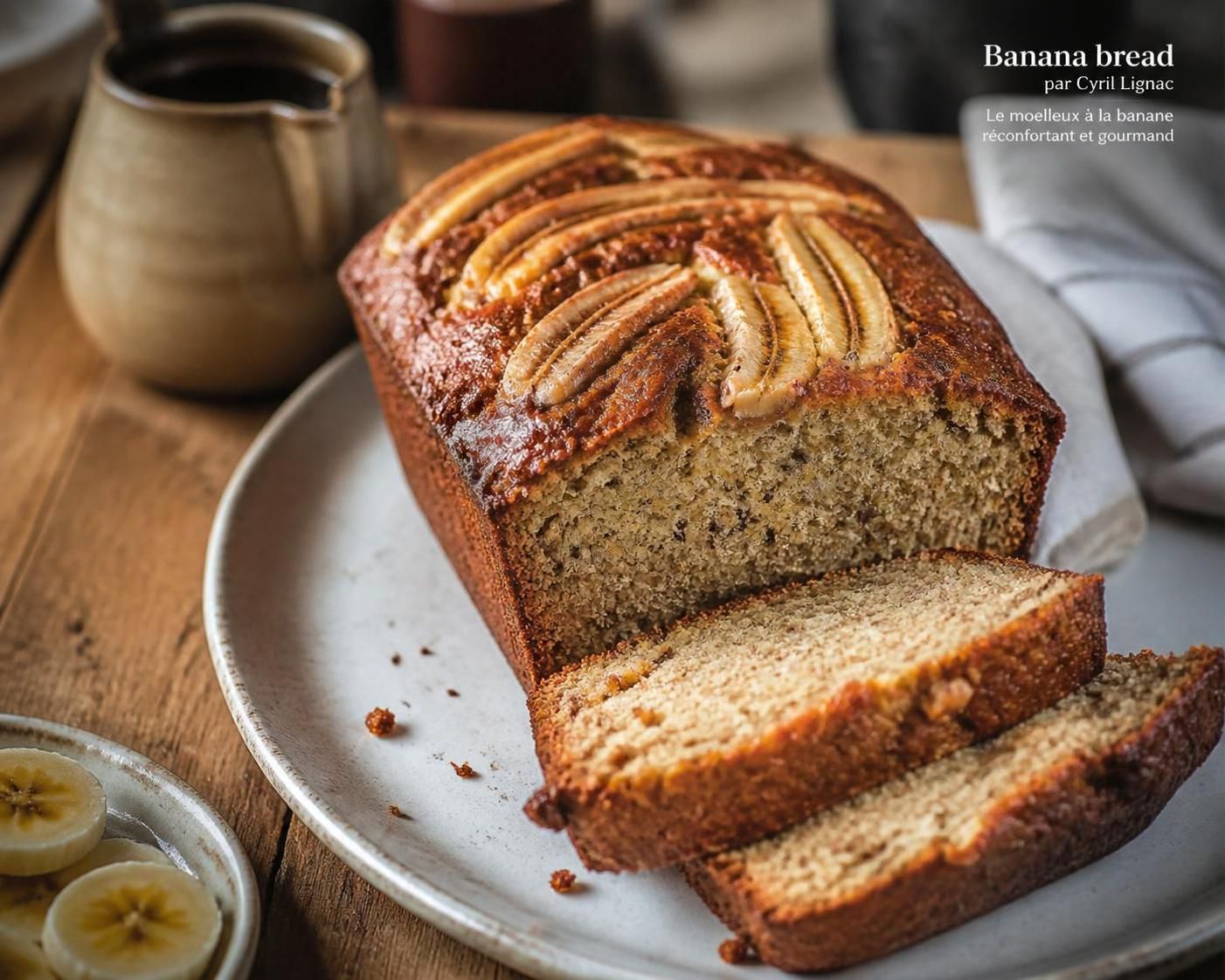 découvrez la recette du banana bread moelleux de cyril lignac, un gâteau savoureux et facile à réaliser, parfait pour toutes les occasions. à adopter sans tarder !