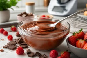 découvrez notre recette facile et rapide de crème pâtissière au chocolat réalisée au thermomix, idéale pour des desserts gourmands et savoureux.