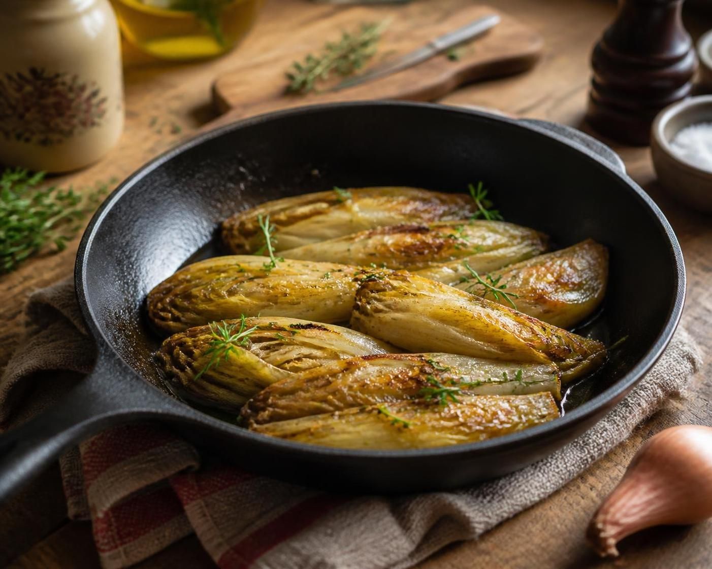 découvrez comment réussir des endives braisées à la poêle, pour des légumes fondants et savoureux grâce à une astuce simple et efficace.