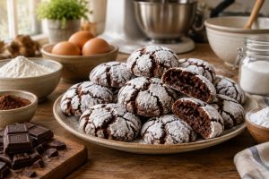 découvrez la recette traditionnelle des craquelés au chocolat et ses versions faciles au thermomix ou au companion pour des biscuits fondants et gourmands.