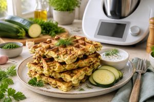 préparez de délicieuses gaufres de courgettes au thermomix : une recette rapide, facile et savoureuse pour cuisiner les légumes autrement.