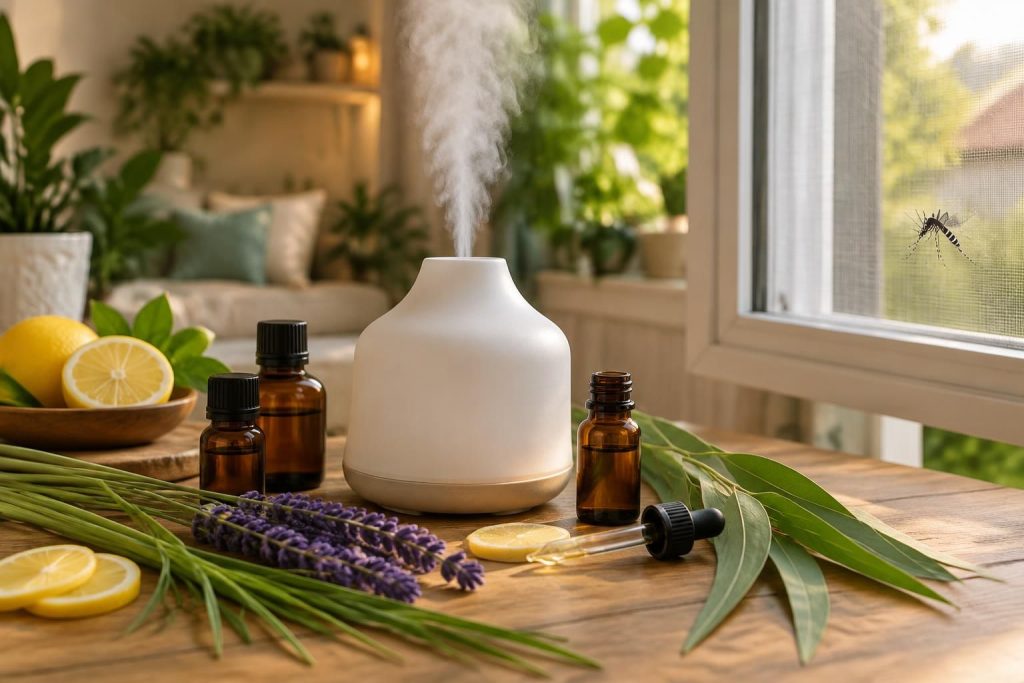 découvrez des recettes d’huiles essentielles pour diffuseur et maison afin d’éloigner les moustiques tigres, avec des conseils d’utilisation en toute sécurité.