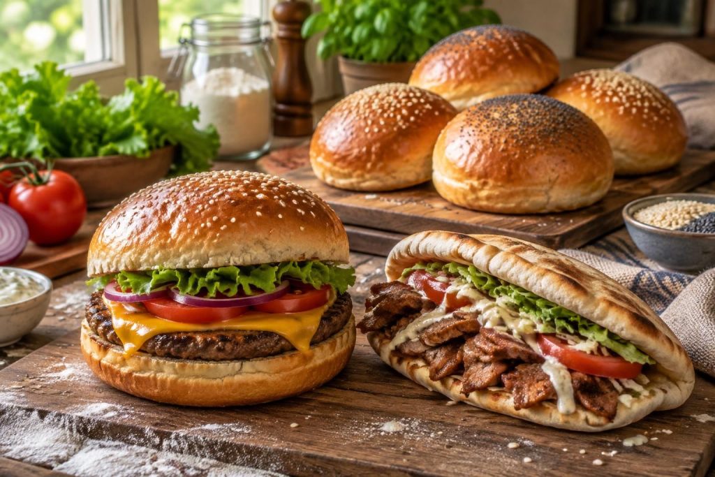 découvrez nos recettes de buns maison pour burgers et kebabs : des pains moelleux, faciles à préparer, avec une délicieuse version briochée.